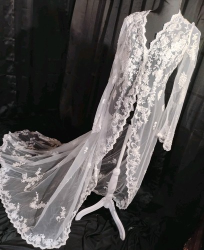 Bridal Wedding Long Overlay Jacket SZ L Adorn Ur  Gown 