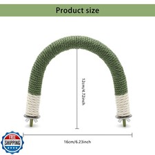 DVHEY Bird Stand Perch U Shape Hemp Rope Green Wood Parrot Perches for Small ...