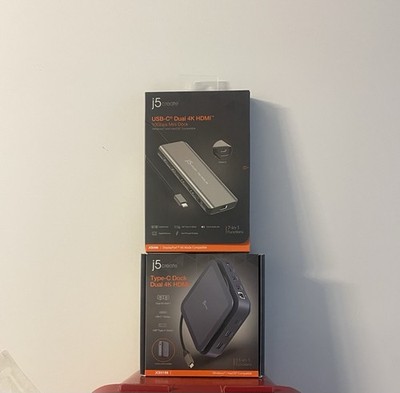 2 j5create Type-C Dock Dual 4K HDMI (JCD3198-4A) - NEW SEALED!