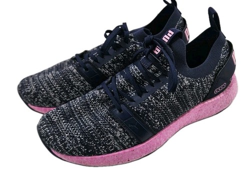PUMA NRGY Neko Sz 8 Softfoam Knit Navy Pink Women Running Athletic Tennis Shoe - Picture 2 of 11