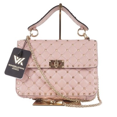 VALENTINO Rockstud Top Handle Calfskin Shoulder Bag with Studs OP:  2400