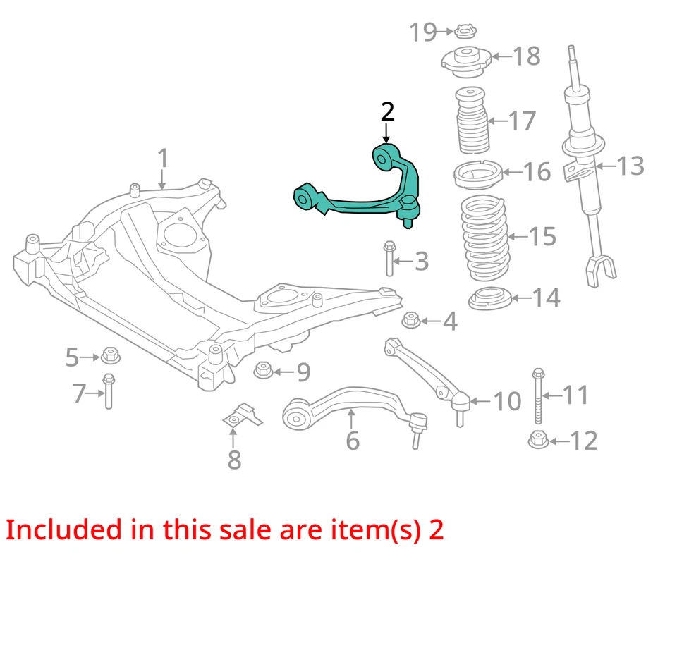 2012-2019 BMW 640I FRONT LEFT UPPER CONTROL ARM OEM - Image 3 of 4