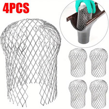4pcs Metal Aluminum Gutter Guard Filter Mesh Downpipe Leaf Debris Trap Cover UK