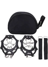 Ice traction cleats, crampons for shoes, snow grips with 19 spikes Size L , M