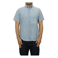 Polo Ralph Lauren Classic Fit Short Sleeve Button Down Chambray Shirt with Pony