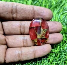 Red Double Copper Turquoise Oval Shape Cabochon Loose Gemstone Use For Jewelry