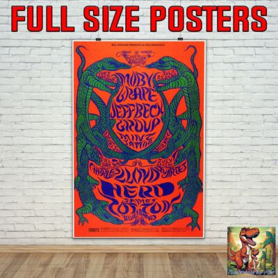 Jeff Beck Gruppe Moby Grape 1968 Live Konzert Tour Poster ähnlich A1 - 36''x24''