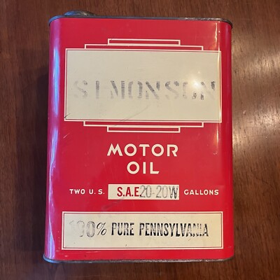 Dependable Rare Motor Oil Can Vintage Graphics 2 Gallon