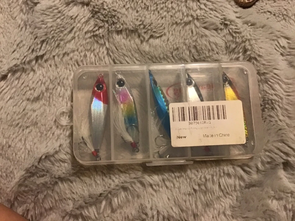 Señuelo de pesca Spinnerbaits kit de 5 piezas para trucha, lubina, salmón (Sougayilang) Foto 2 de 2