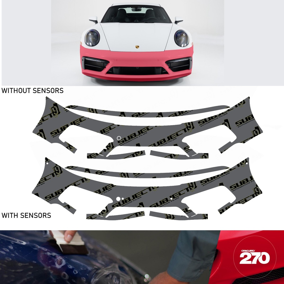 20-23 Porsche 911 GTS Pre-Cut Front Bumper Paint Protection Clear Film PPF  Bra | eBay