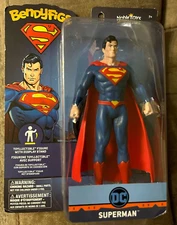 BENDYFIGS SUPERMAN Toyllectible 7" FIGURE Dispaly Stand DC Noble Collection MOC