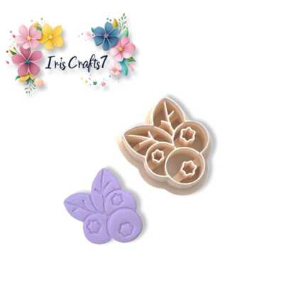 Blaubeeren für Polymer Clay Cutter | 3D-gedrucktes Tonwerkzeug | IrisCrafts7 UK