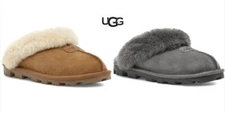 UGG Women Coquette Slipper 5125, Chestnut & Grey, Twinface Sheepskin, In/outdoor