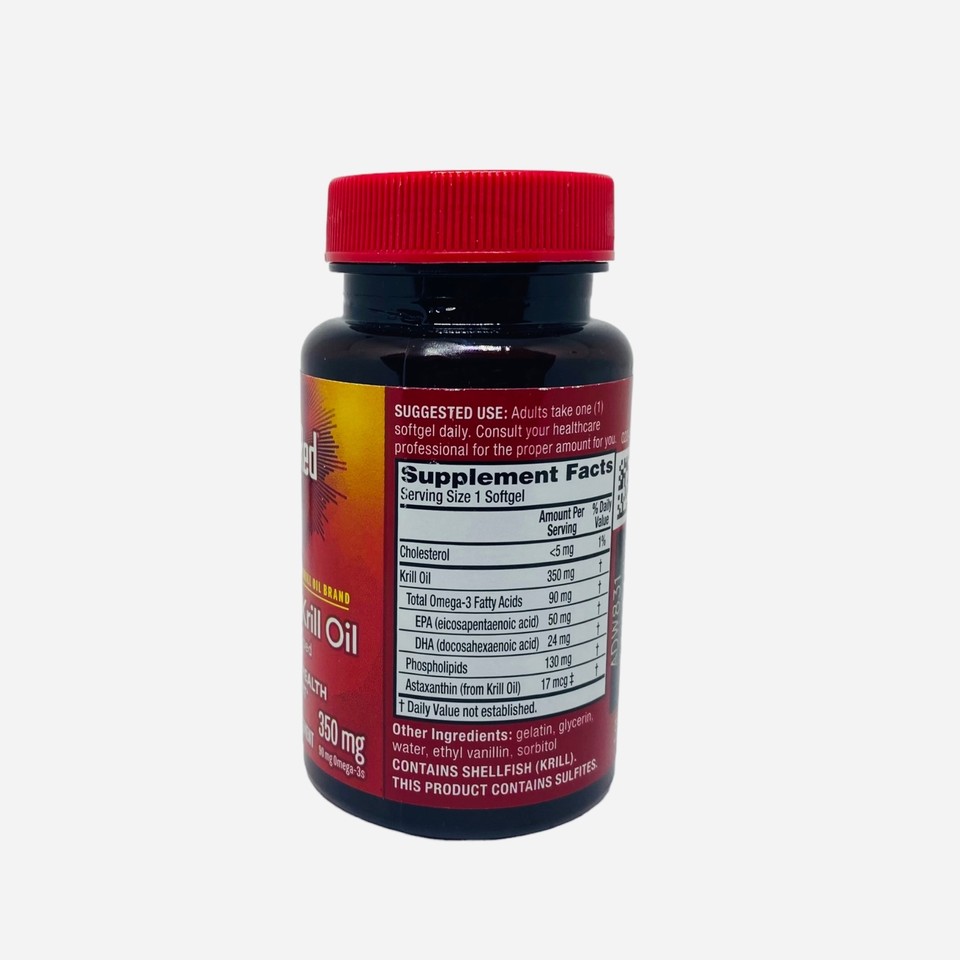 MegaRed Omega3 Krill Oil Heart Health Support 60 Ct SoftGels Exp 07/24