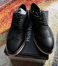 Hush Puppies Mens Everett WINGTIP Black Oxford Shoes 11.5 US