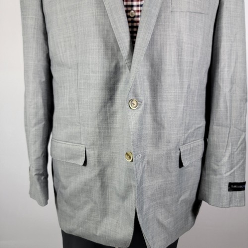 Van Heusen Men's Sport Coat Blazer Two Button Gray Sharskin Polyester Blend 48R - Picture 9 of 17