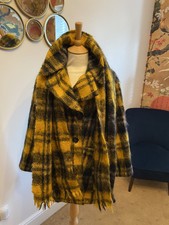 Toast - Mustard / Black Check Mohair/wool Blend Coat Size 8uk