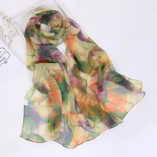 Women Large Long Floral Silk Blend Pashmina Scarf Wrap Shawl Sunscreen Scarves