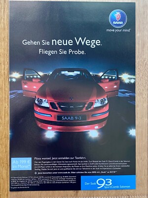 Saab 9-3 Sport Combi Salomon Original 2006 Vintage Advert Werbung Reklame