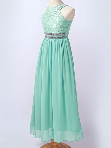 Kids Flower Girl Dress Wedding Bridesmaid Party Maxi Gown Chiffon Floral Dresses - Picture 9 of 66