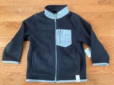 NWT The Children's Place TCP Boy Black Gray Fleece Jacket, Sz 4T
