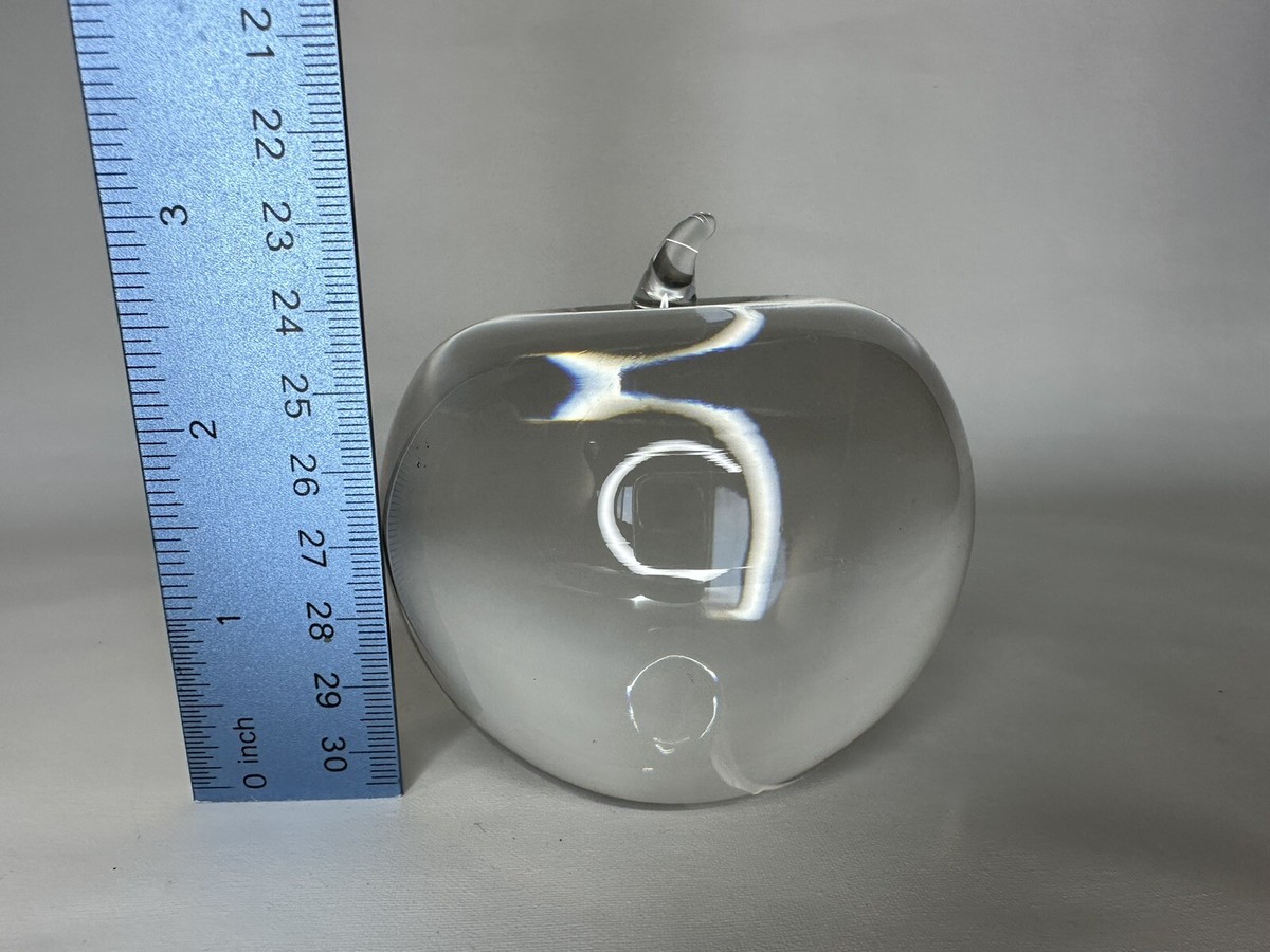 緊急❗値下‼️Tiffany&Co. クリスタル アップル ペーパーウェイト Tiffany & Co. Signed Vintage Crystal Clear Apple Fruit Glass