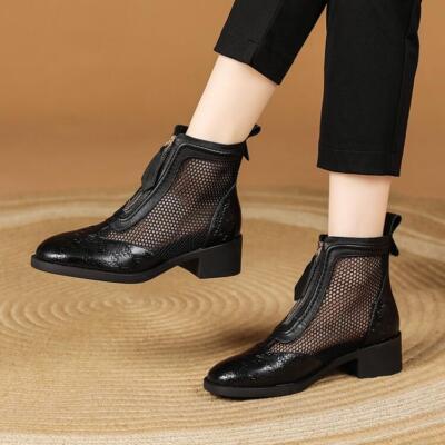 Womens Summer Leisure Fashion Leather Mesh Comfort Retro Dress Ankle Boots Shoes | eBay Womens Summer Leisure Fashion Leather Mesh Comfort Retro Dress Ankle Boots Shoes | eBay