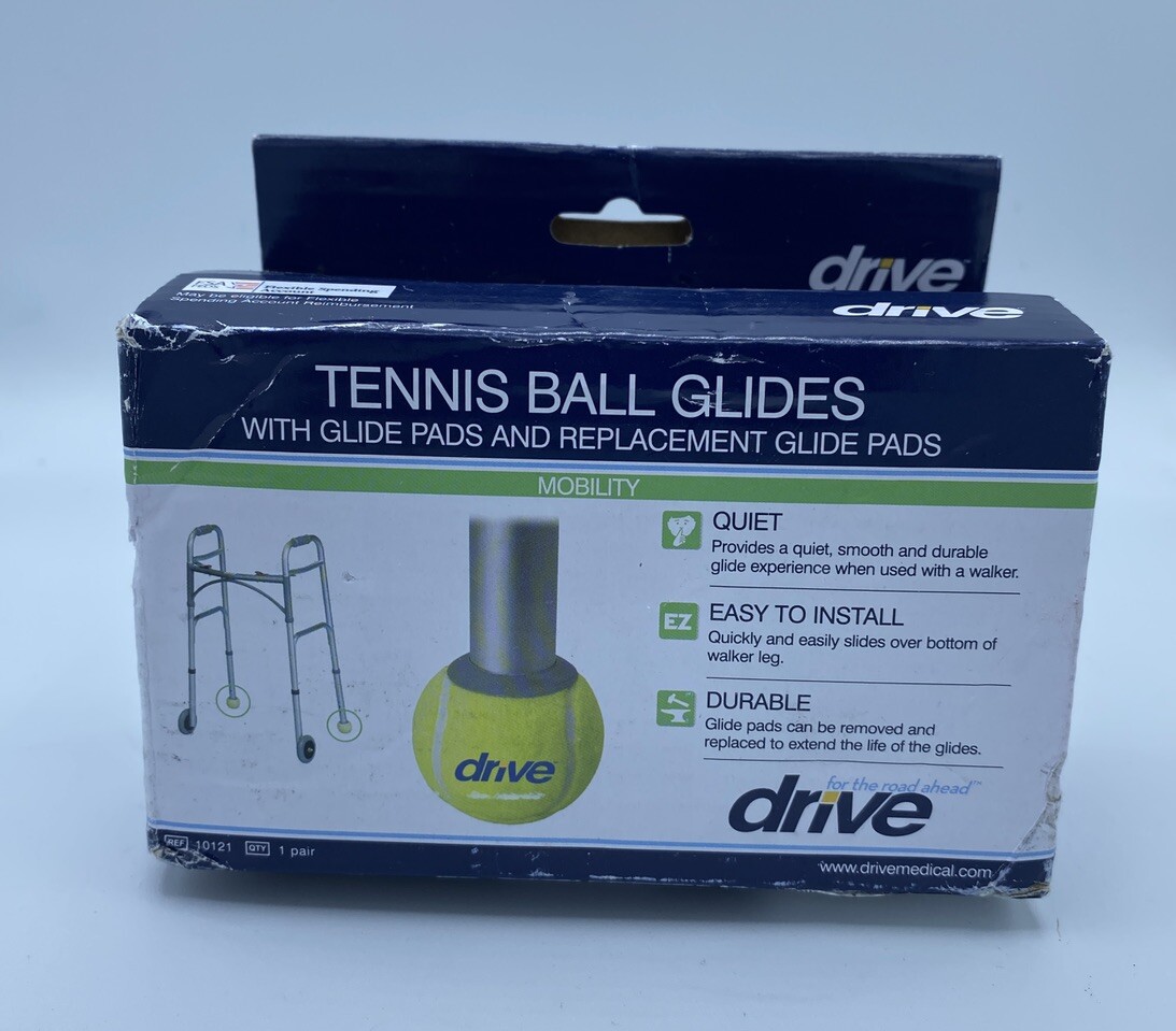 Drive Medical Walker Rear Tennis Ball Glides w/ Additional Glide Pads