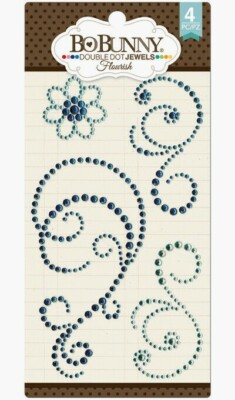 Swirl Swirls Flourishes Blue Flourish Crystal Bling Jewels BoBunny Stickers