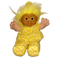 Vintage Zaubertroll Figur 31cm Troll Puppe 90s Spielzeug Plush Doll Bunte Haare