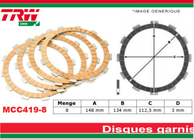 8 Kupplungsscheibe besetzt MCC419-8 Yamaha XJ 900 F 1986 1987 1988 1989 1990