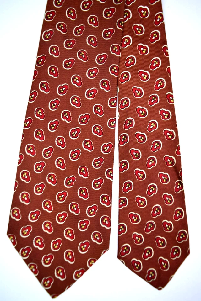 Corbata De Colección De Luxe Años 30 40 Frijoles Mágicos Foulard Corbata 51.5 x 3.25" Blanco Óxido Nueva Con Etiquetas Foto 4 de 4