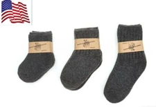 3/5 Pairs Baby Mongolia 100% Wool Cashmere Solid Boy Girls Kids Socks Age 0-6Y