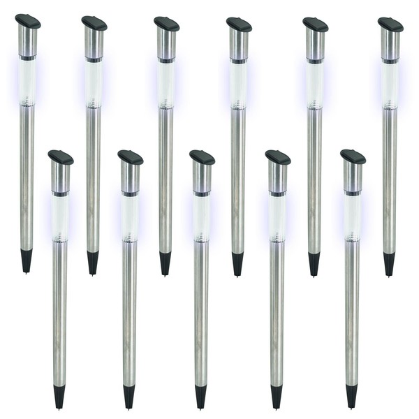 12X Led Solarleuchte 70Cm Edelstahl | Garten Leuchte Solarlampe | Gartenlampe-image
