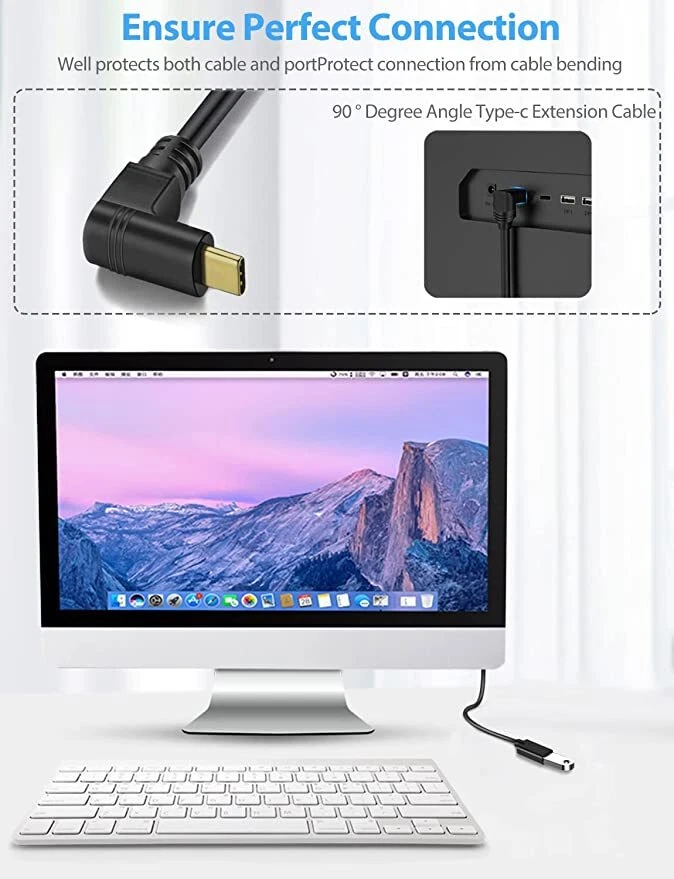 1 Ft. USB Type C | 90 Degree Right Angle | Male to Female | Sync and Charge - Image 3 of 4