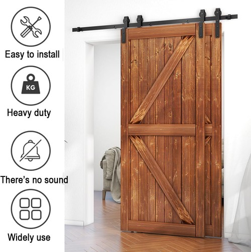 10 Fuß Bypass Schiebetür Scheunentor Hardware Set für Doppel Holz Tür mit SingleTrack - Bild 7 von 10