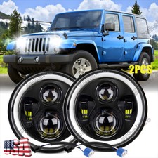 Pair 7 Round Led Headlights Hilo Beam H4 Bulbs For Jeep Wrangler Jk Tj Cj Lj Pair 7 Round Led Headlights Hilo Beam H4 Bulbs For Jeep Wrangler Jk Tj Cj Lj