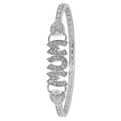 925 Sterling Silber CZ Mum Armreif Damen Armband 14,5gr 7'' Brandneu