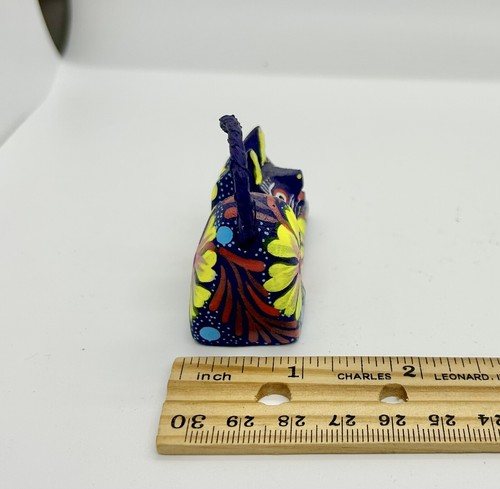 Gatto allungabile dipinto a mano ALEBRIJE intaglio legno arte popolare messicana, Messico - Foto 3 di 6