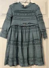 Twinset Simona Barbieri Girl 4 104 cm 2PC Blue Lace Dress Outfit Bows at Back