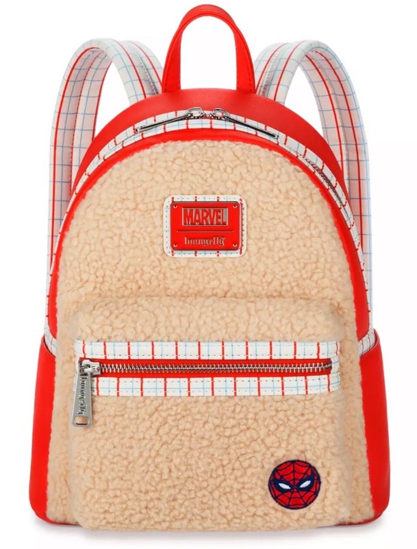 Loungefly Disney Parks Spider-Man Faux Fur Mini Backpack Marvel Exclusive NWT