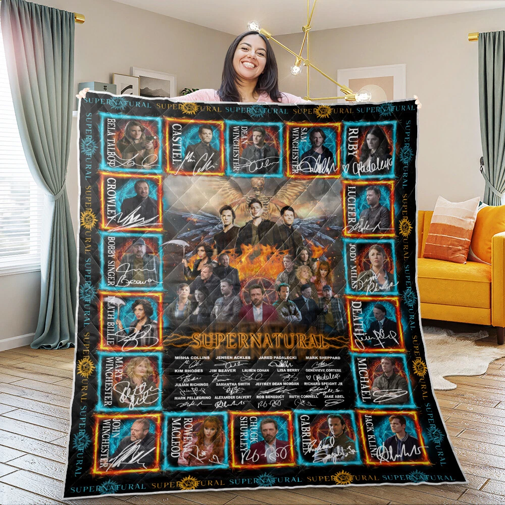 Supernatural Quilts, Demons Hunters Quilt Blanket Jared Padalecki