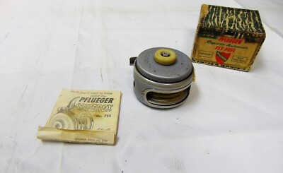 Selten Vintage Pflueger '' Superex Nr. 755 Auto Fly Angelrolle IN Original Box