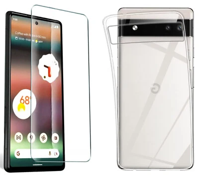 Coque Silicone Transparente + Verre Trempe Pour Google Pixel 6a Little Boutik®