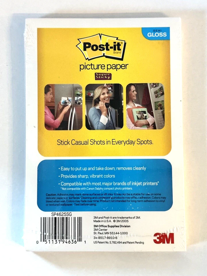 3M Post-It Picture Paper Semi Gloss 4 x 6" 25 Sheets SP4625SG ~ NEW SEALED - Image 2 of 2