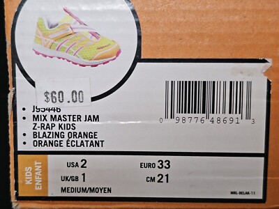 Merrell Mix Master Jam Z-Rap Running Shoe Blazing Orange Kids Size