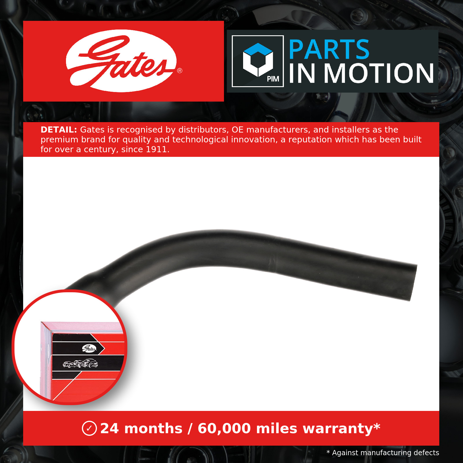 Breather pipe hose NBR (nitrile butadiene rubber) EMH391 GATES for OPEL VECTRA A - Image 10
