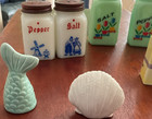 Seashell, beach, windmill, floral Ceramic Salt & Pepper Shakers 4 sets! — photo 2