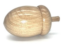 Large ornamental wooden acorn, in solid oak hardwood