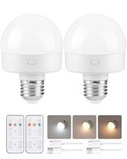 Rechargeable Light Bulbs with Remote Control E26 Base - 3 Color Temperatures 2